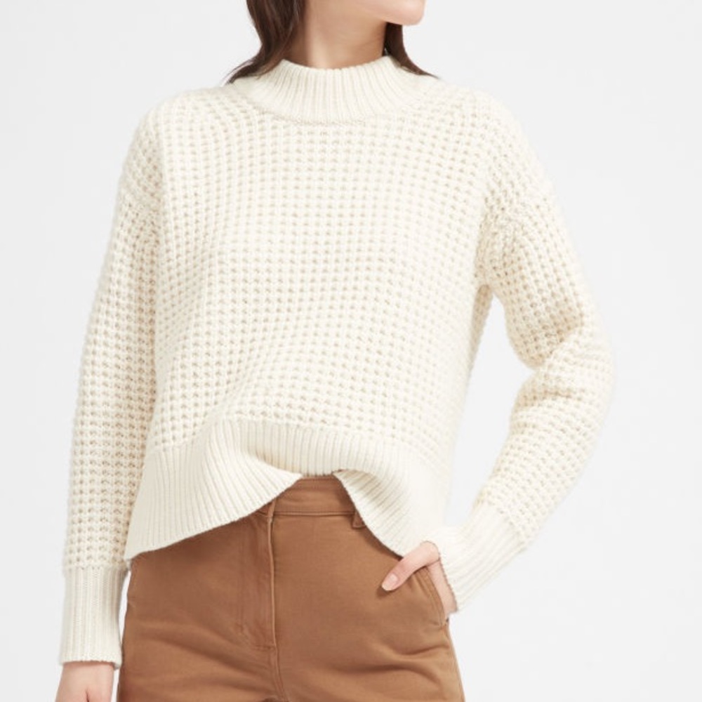 Everlane- The Wool-Cashmere Waffle Square Crew